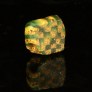 Ancient mosaic glass bead with checkerboard yellow and green pattern 388MSAA